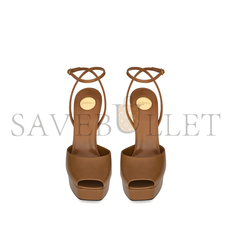 YSL LA SCANDALE PLATFORM SANDALS IN SMOOTH LEATHER 806064AACSQ2526